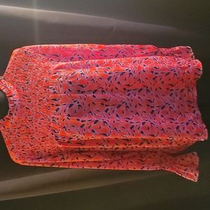 Red, Black, Grey Flower shirt.
